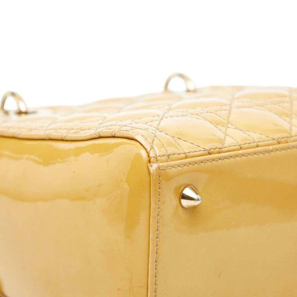 CHRISTIAN DIOR Yellow Leather Shoulder Bag - Picture 7 of 12